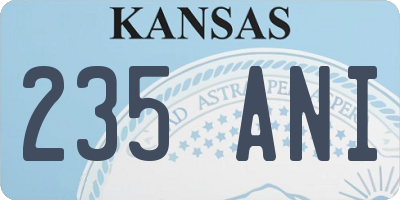 KS license plate 235ANI