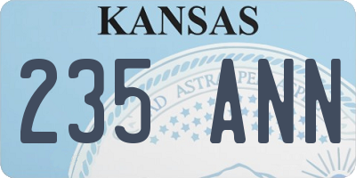 KS license plate 235ANN