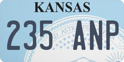 KS license plate 235ANP