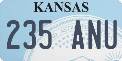 KS license plate 235ANU