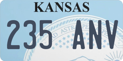 KS license plate 235ANV