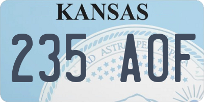 KS license plate 235AOF