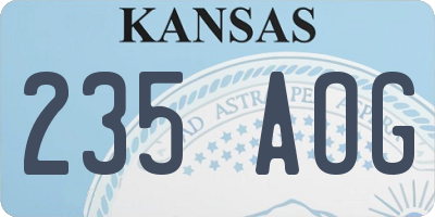 KS license plate 235AOG