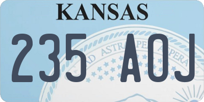 KS license plate 235AOJ