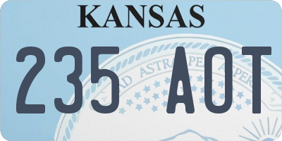 KS license plate 235AOT