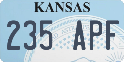 KS license plate 235APF