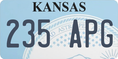 KS license plate 235APG