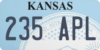 KS license plate 235APL