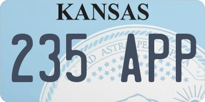 KS license plate 235APP
