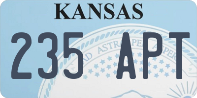KS license plate 235APT