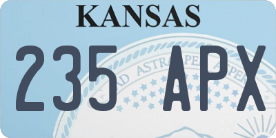 KS license plate 235APX