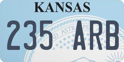KS license plate 235ARB