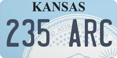KS license plate 235ARC