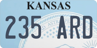 KS license plate 235ARD