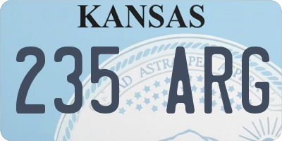 KS license plate 235ARG