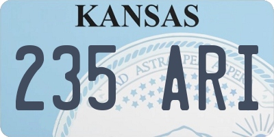KS license plate 235ARI