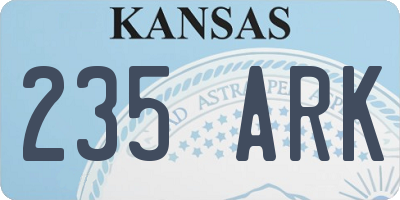 KS license plate 235ARK