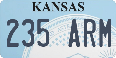 KS license plate 235ARM