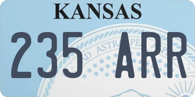KS license plate 235ARR