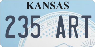 KS license plate 235ART