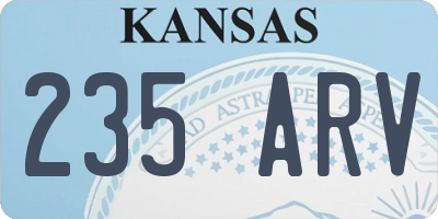 KS license plate 235ARV