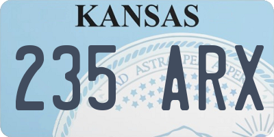 KS license plate 235ARX