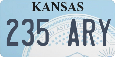 KS license plate 235ARY