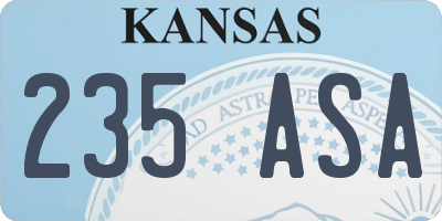 KS license plate 235ASA