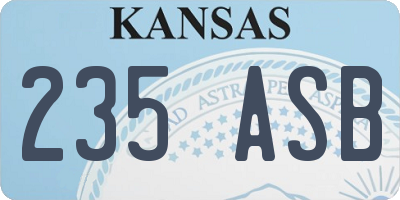 KS license plate 235ASB