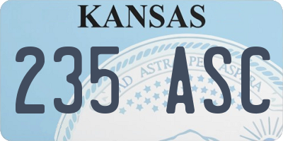 KS license plate 235ASC