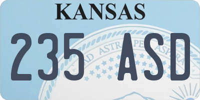 KS license plate 235ASD