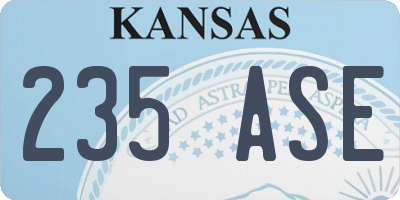 KS license plate 235ASE