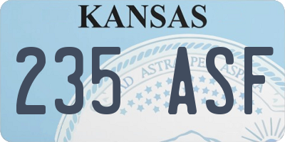 KS license plate 235ASF