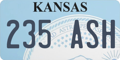 KS license plate 235ASH