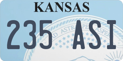 KS license plate 235ASI