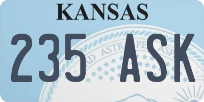 KS license plate 235ASK