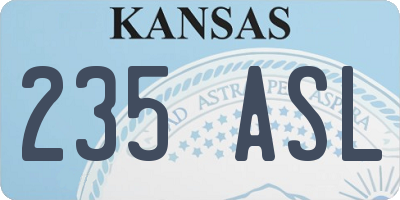 KS license plate 235ASL