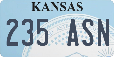 KS license plate 235ASN