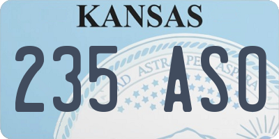 KS license plate 235ASO