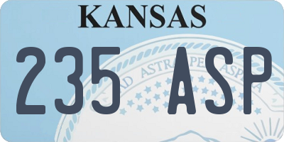 KS license plate 235ASP