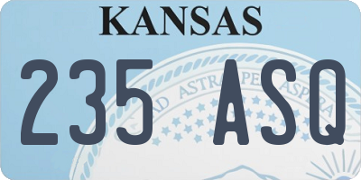 KS license plate 235ASQ
