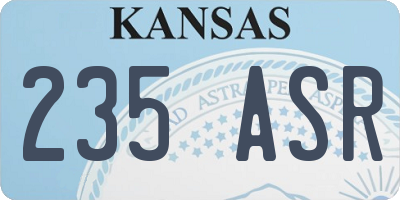 KS license plate 235ASR