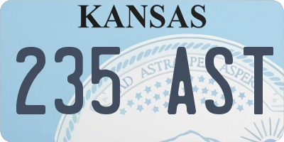 KS license plate 235AST