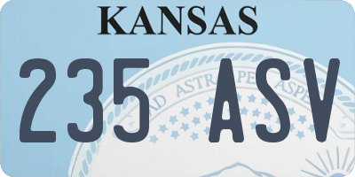 KS license plate 235ASV