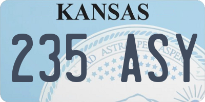 KS license plate 235ASY