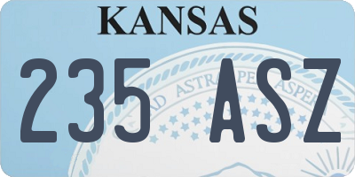 KS license plate 235ASZ