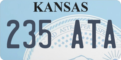KS license plate 235ATA