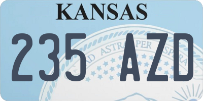 KS license plate 235AZD