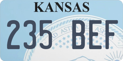KS license plate 235BEF