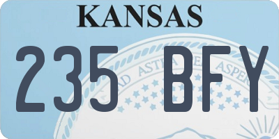 KS license plate 235BFY